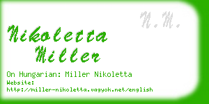 nikoletta miller business card